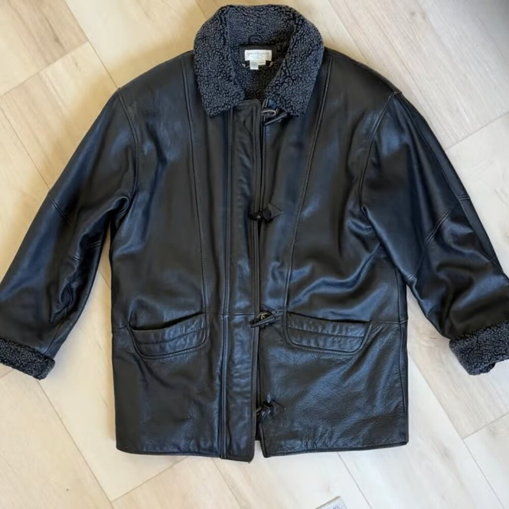 Vintage Lew Magram Men's Black Leather Jacket MEDIUM